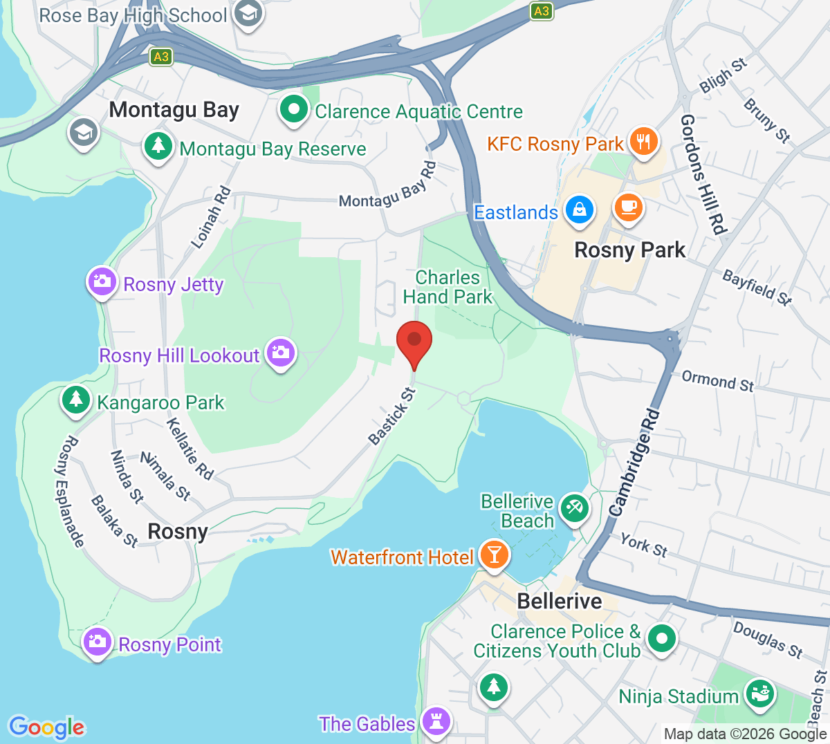 Map of Rosny Park Tennis Club