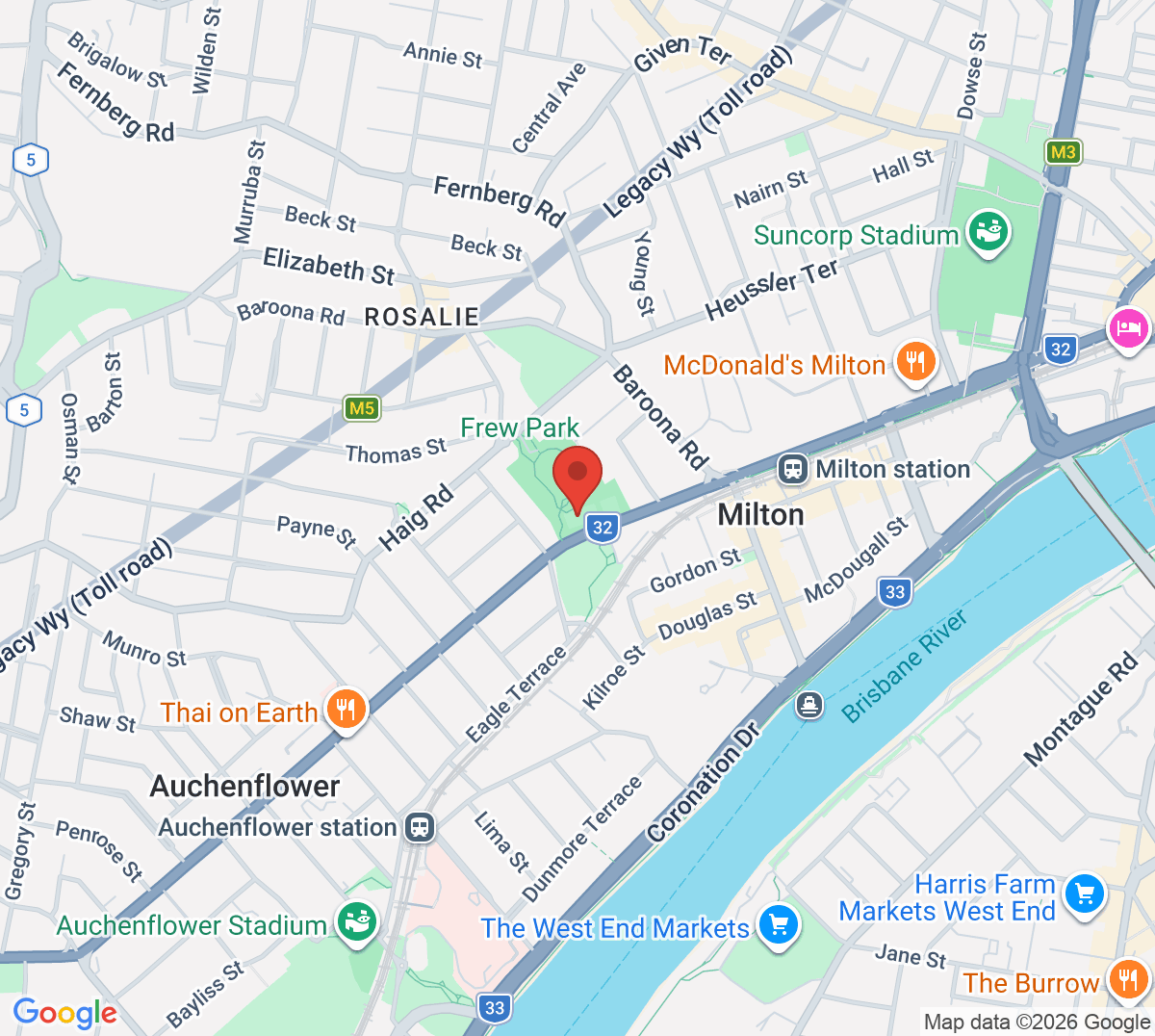 Map of Roy Emerson Tennis Centre