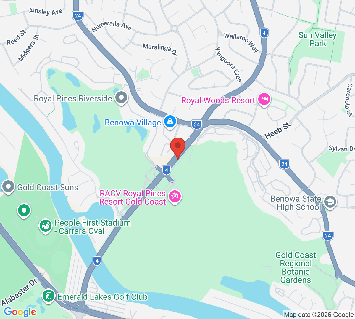 Map of Royal Pines Resort