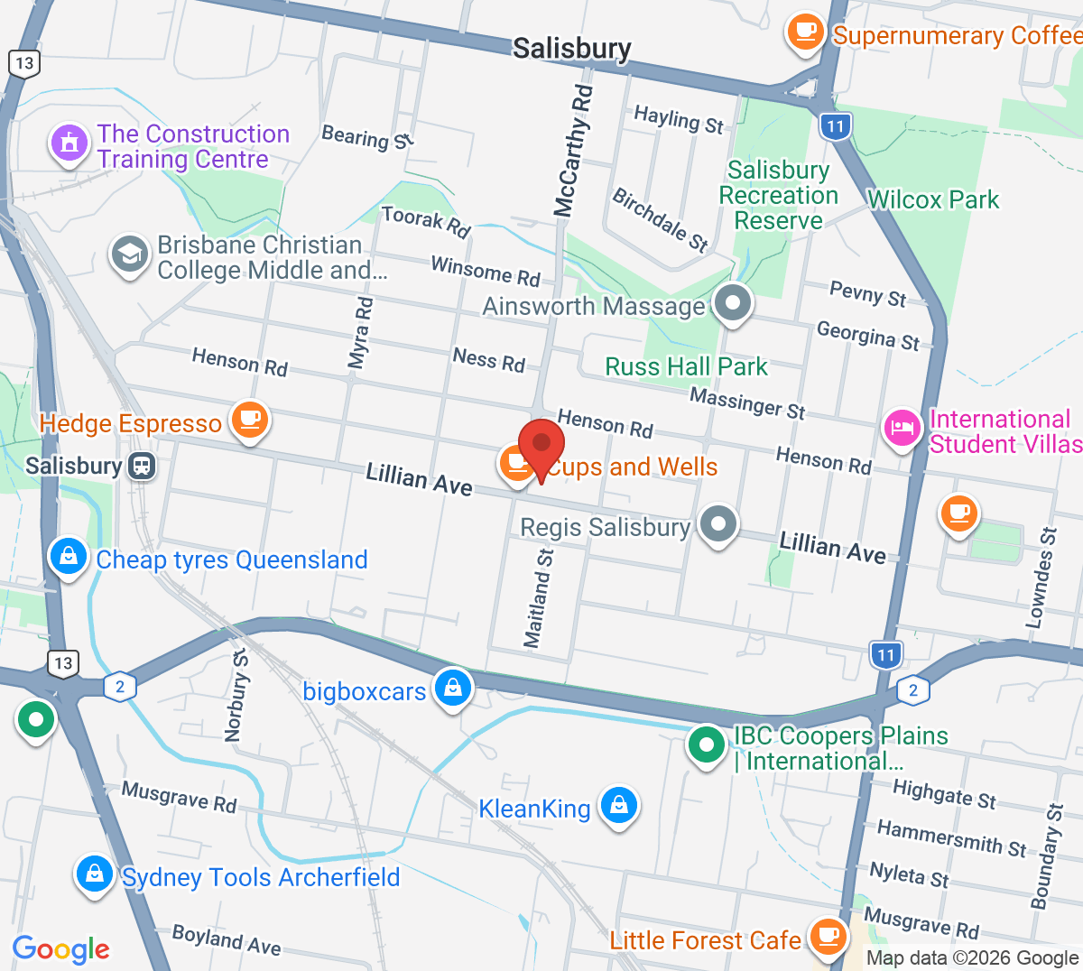 Map of Salisbury State School Tennis Courts