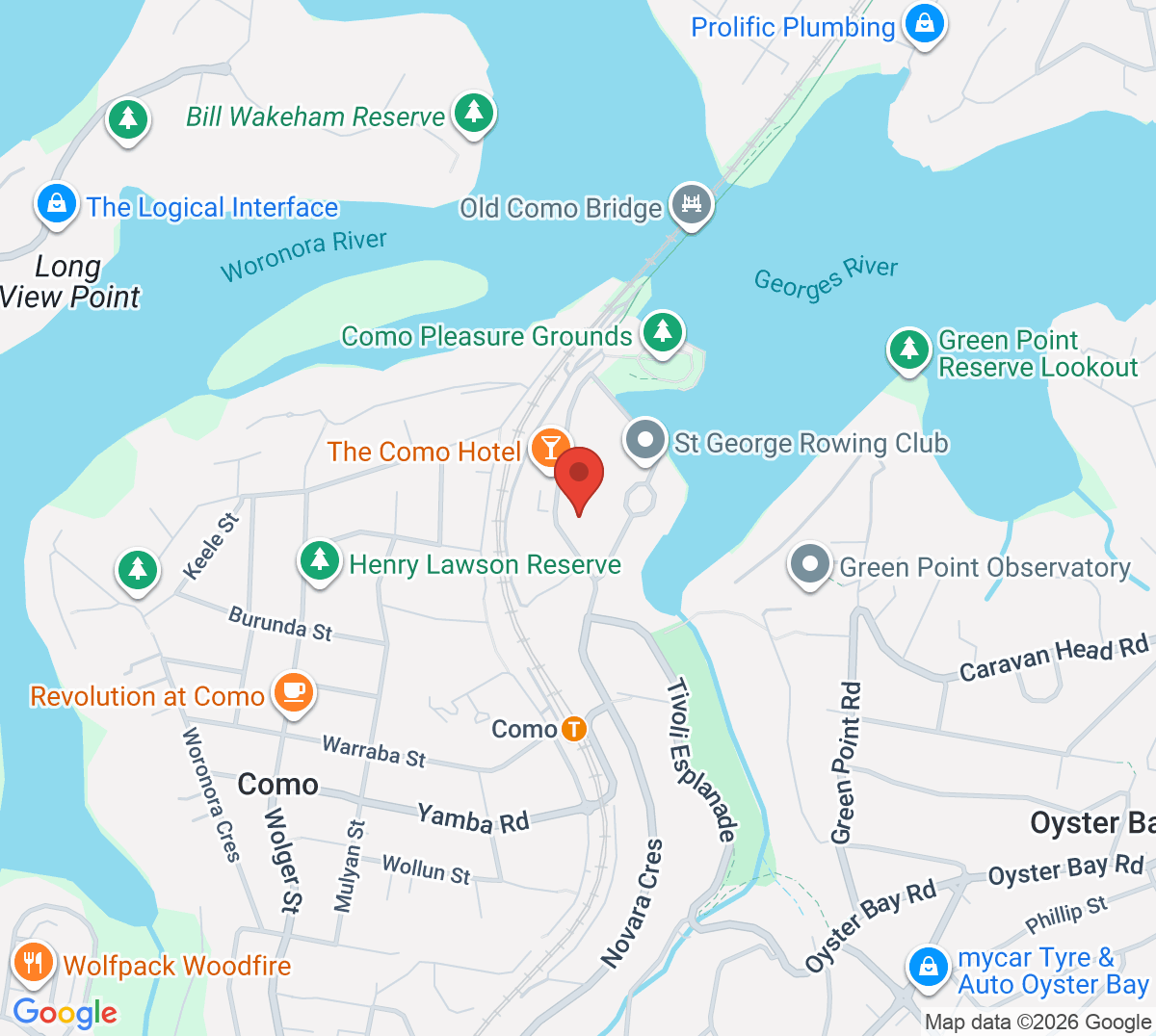 Map of Scylla Bay Tennis Courts