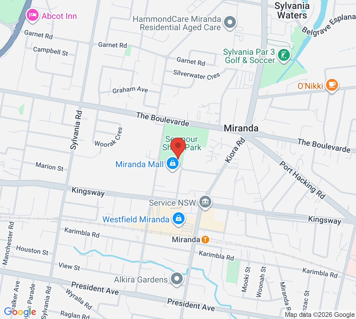 Map of Seymour Shaw Tennis Courts
