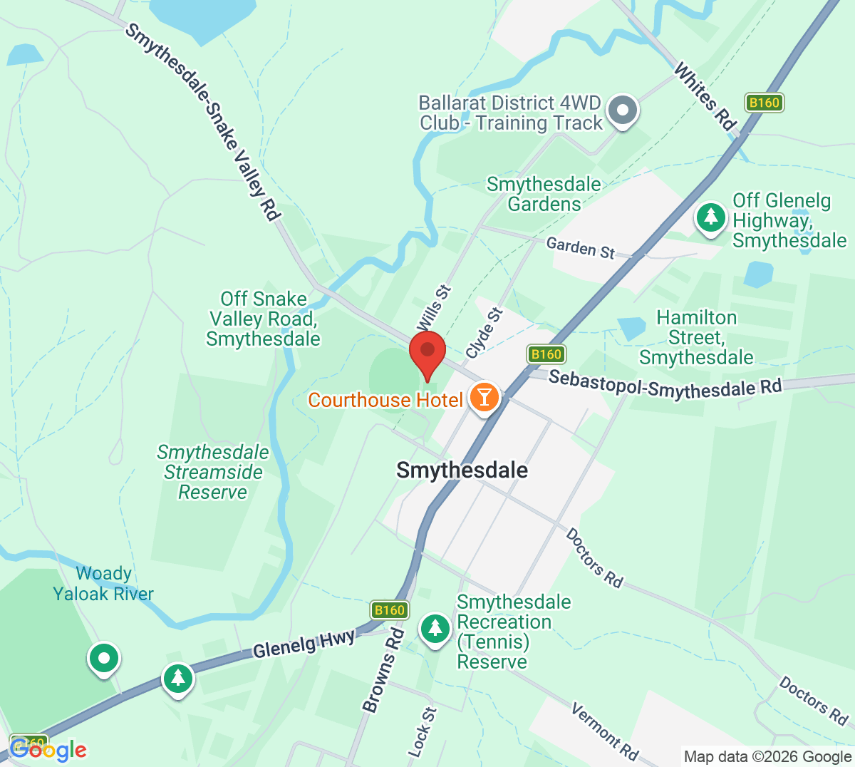 Map of Smythesdale Tennis Club