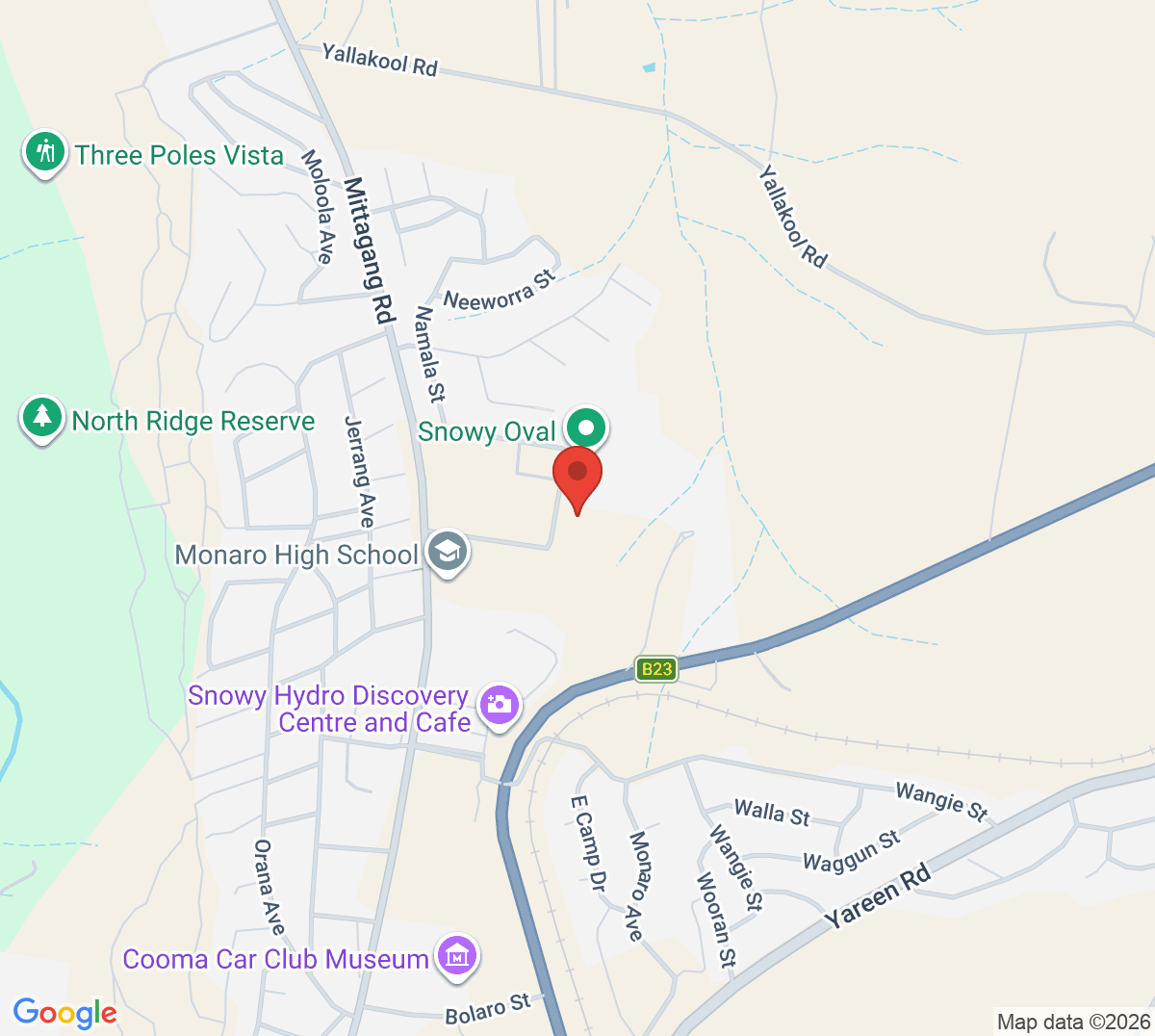 Map of Snowy Tennis Club