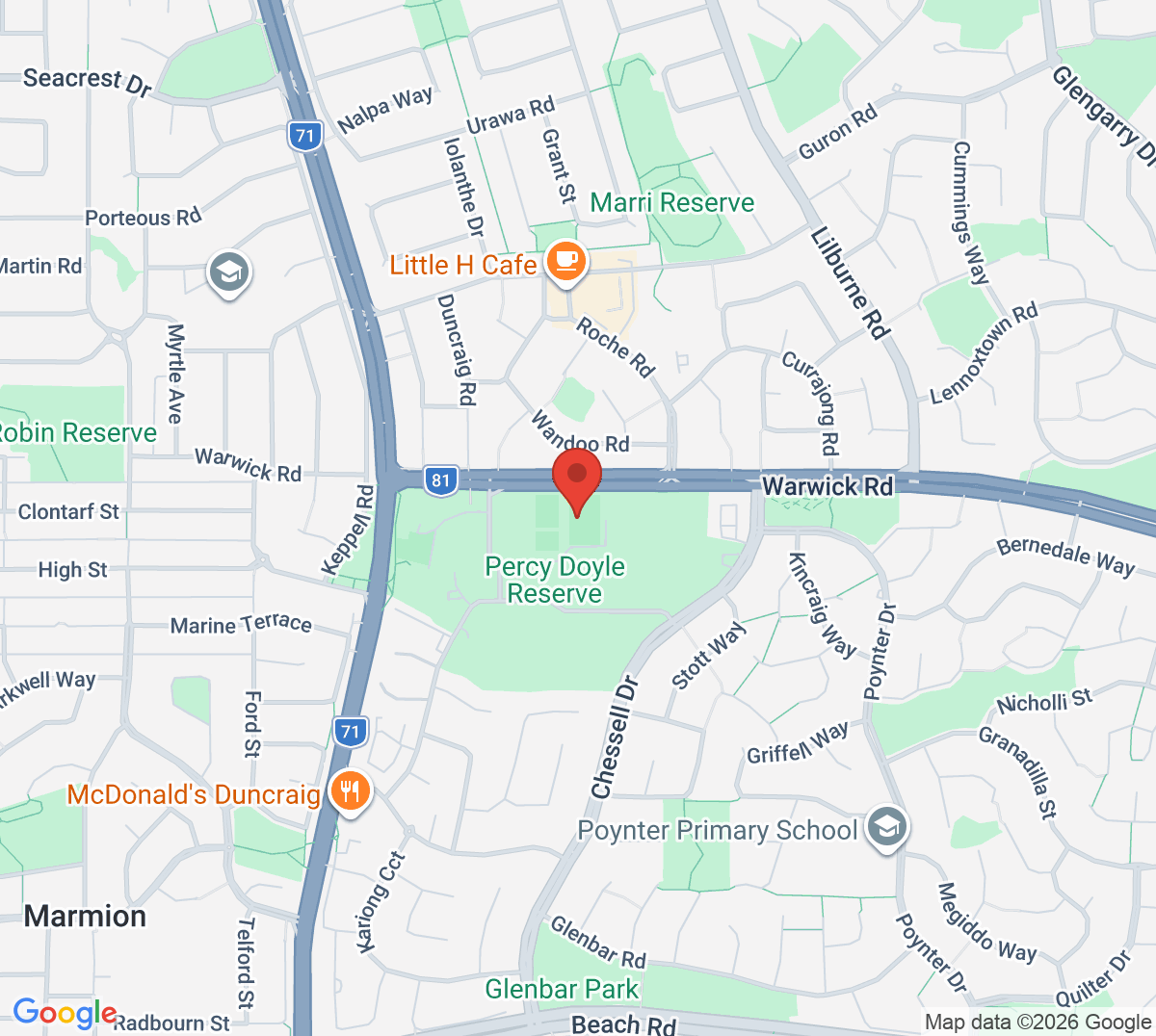 Map of Sorrento Tennis Club