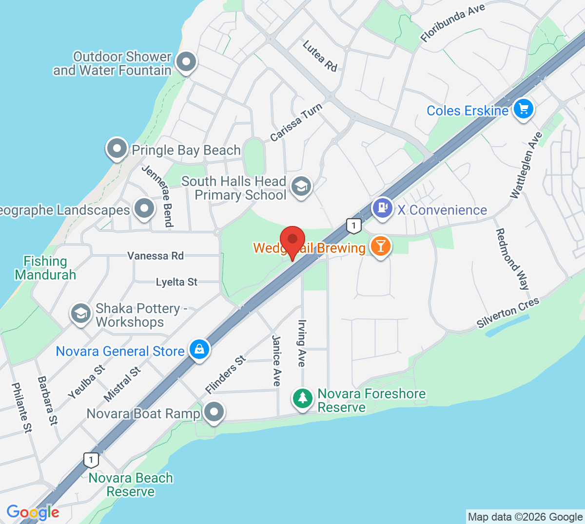 Map of South Mandurah Tennis Club