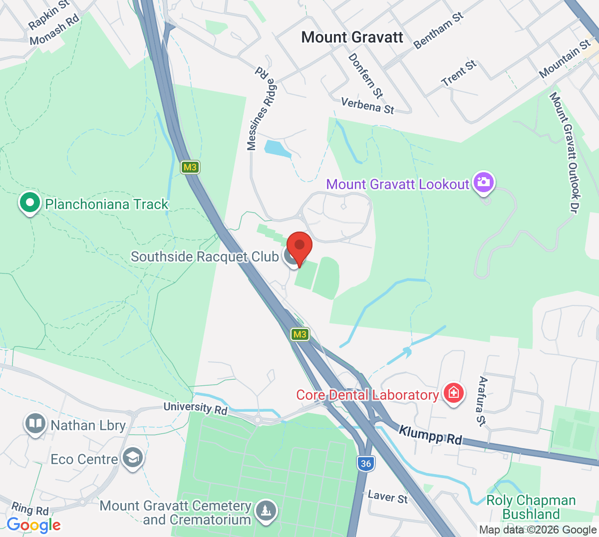 Map of Southside Racquet Club