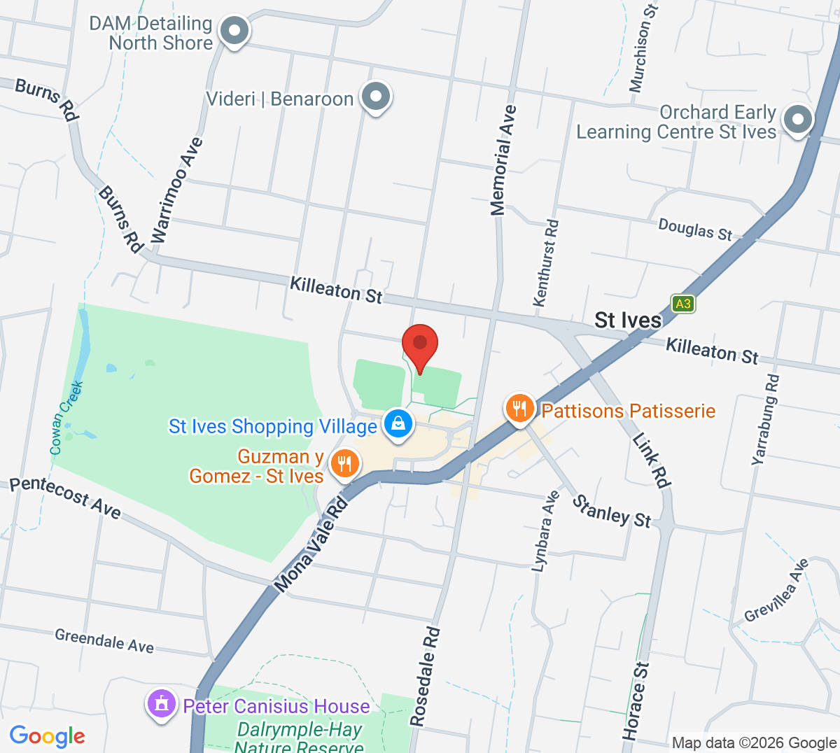 Map of St Ives Village Green