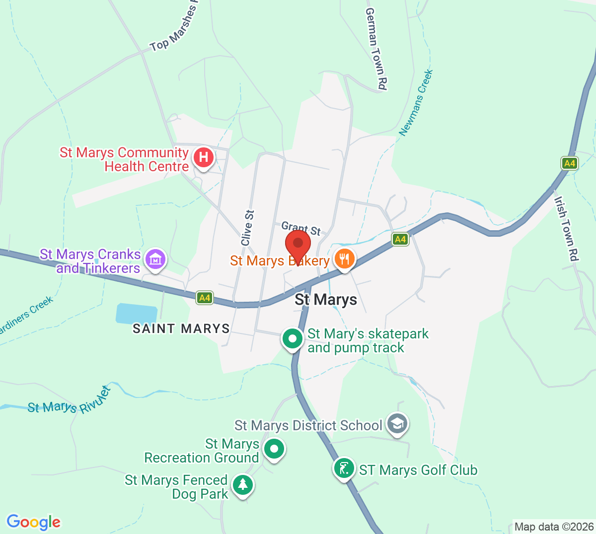 Map of St Marys Tennis Club