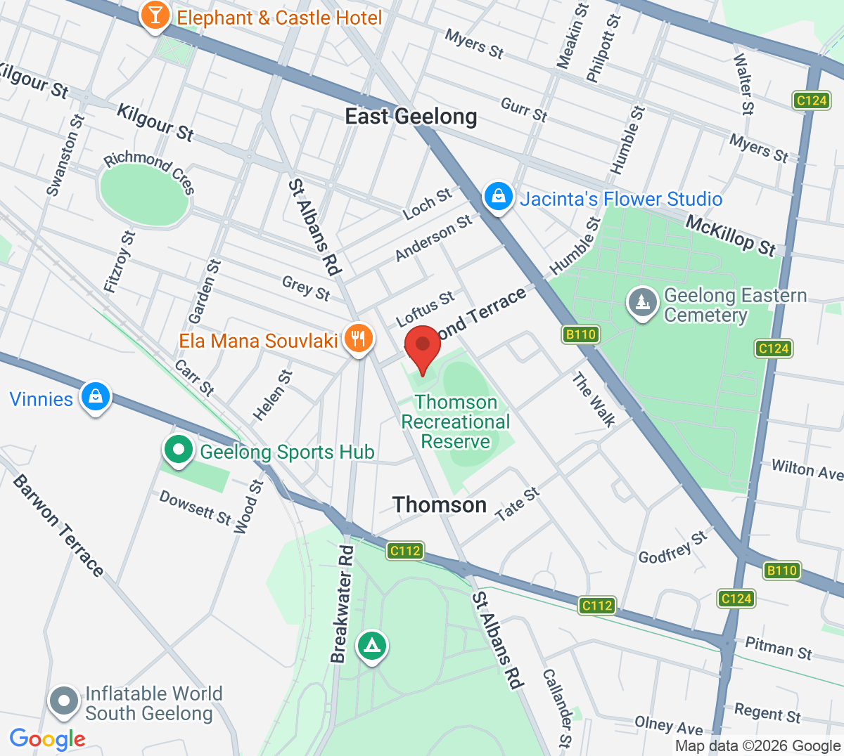 Map of St Marys Tennis Club