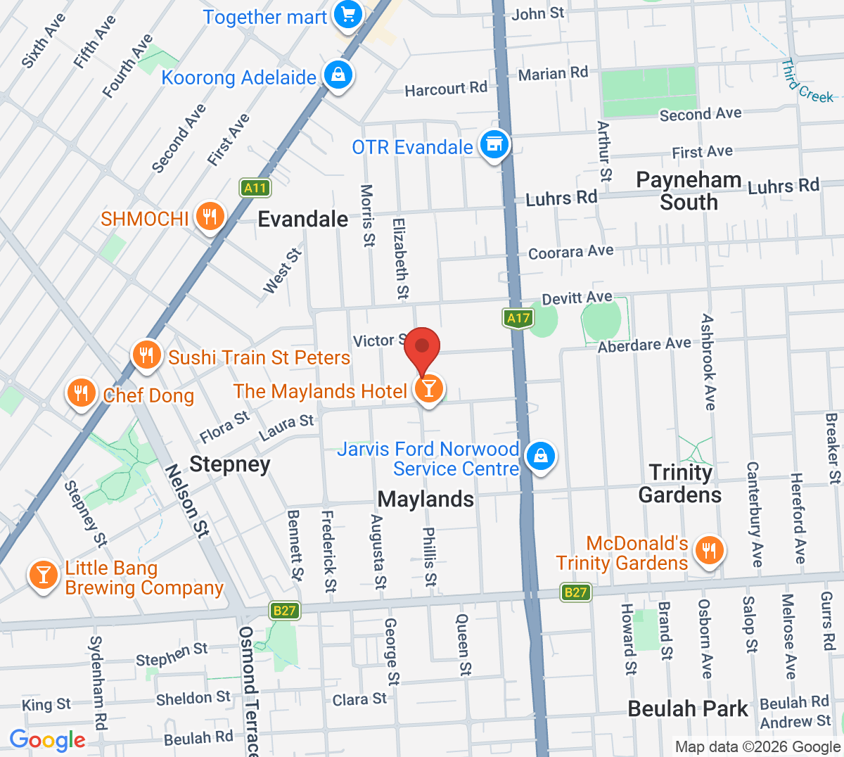 Map of St Peters Tennis Club