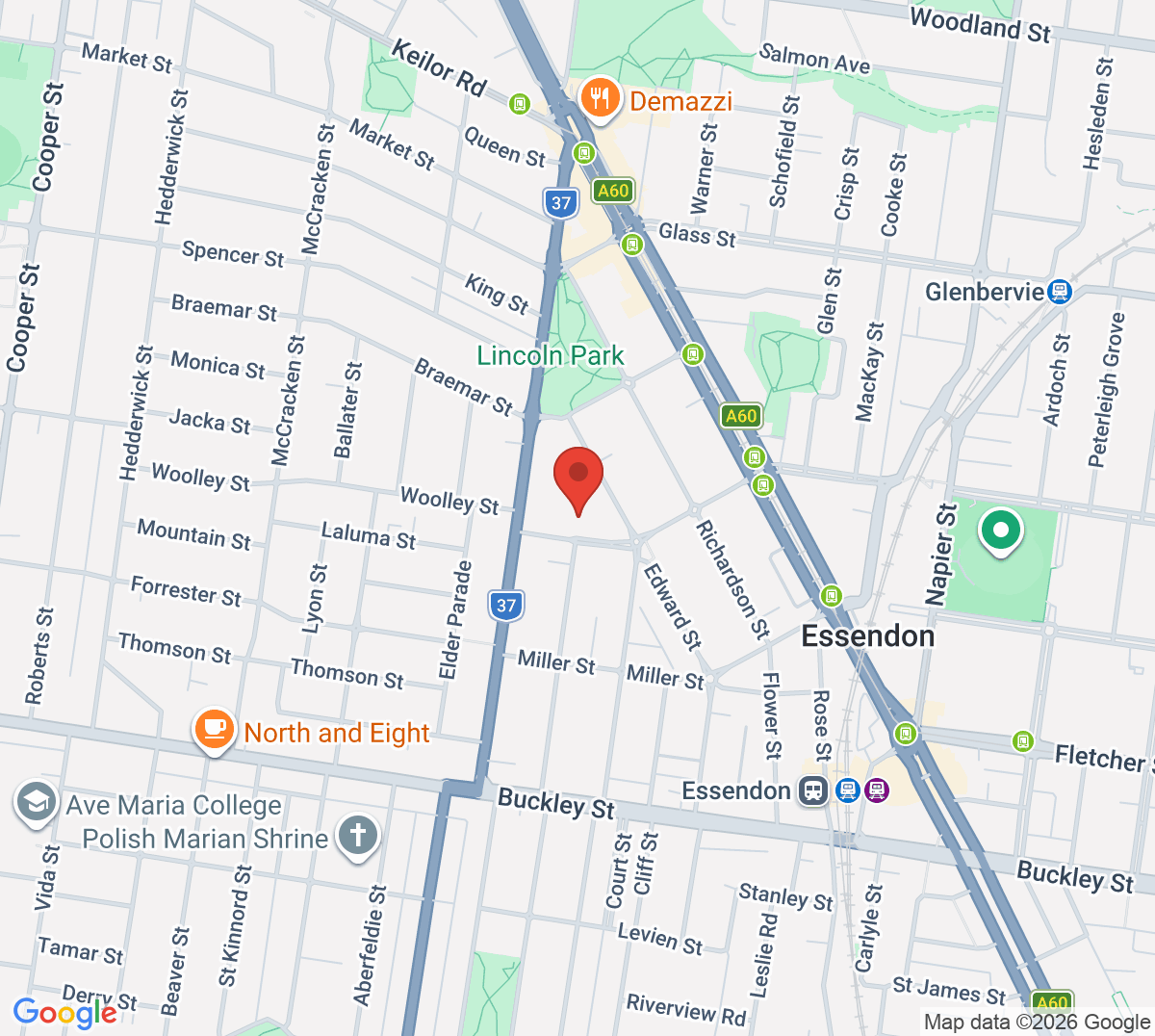 Map of St Therese's Tennis Club