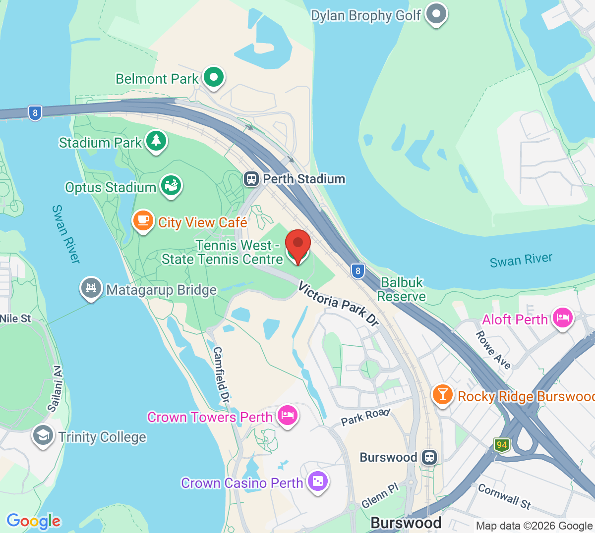 Map of State Tennis Centre