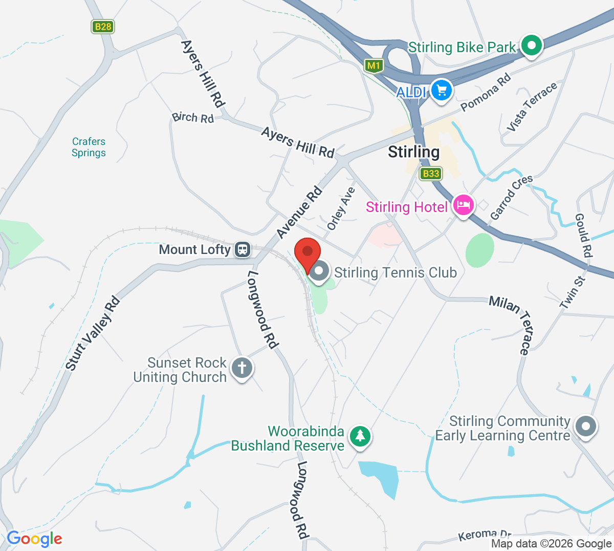 Map of Stirling Tennis Club