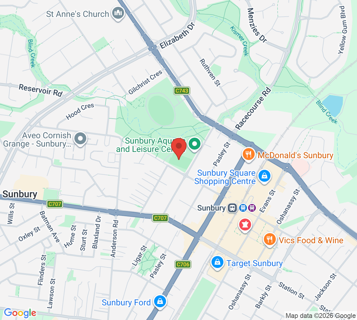 Map of Sunbury Lawn Tennis Club