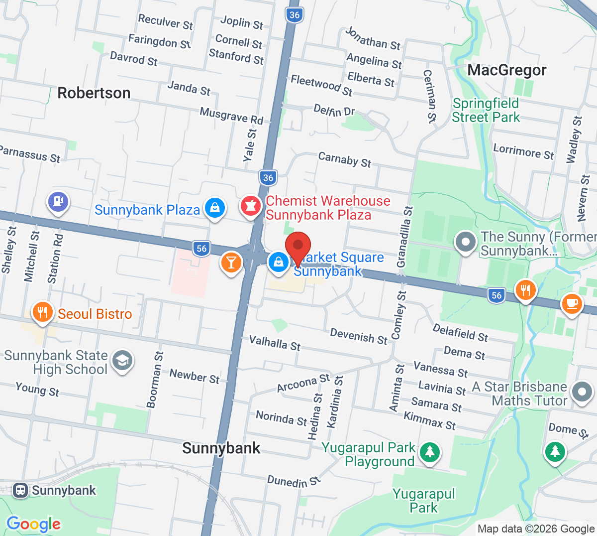 Map of Sunnybank High School