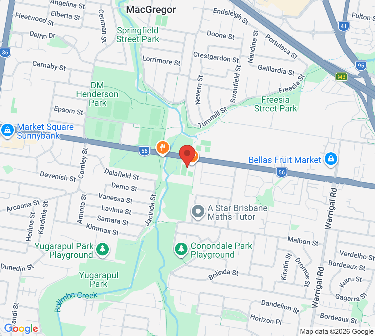 Map of Sunnybank Tennis