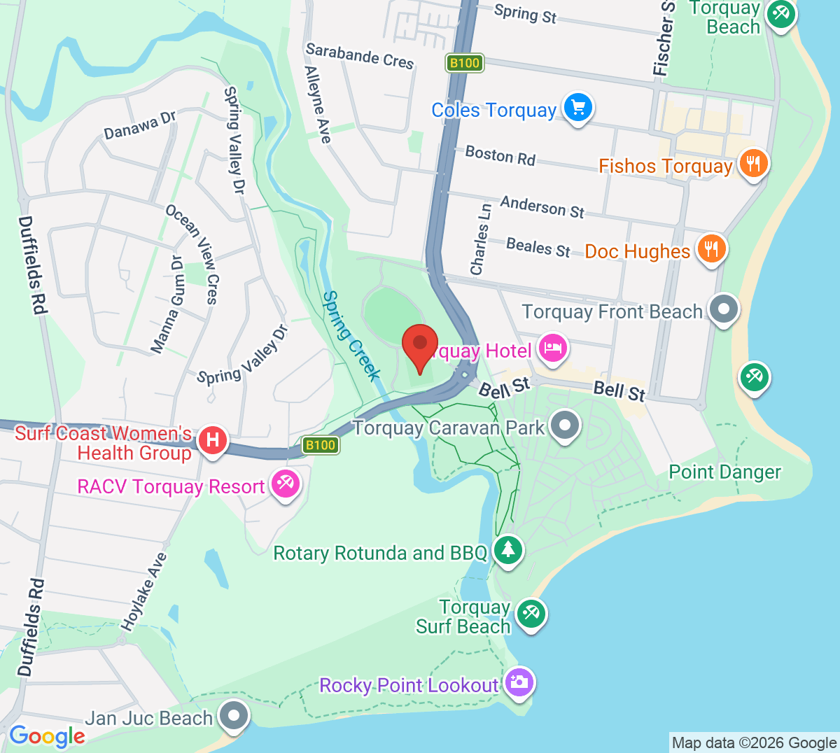 Map of Surfcoast Tennis Club