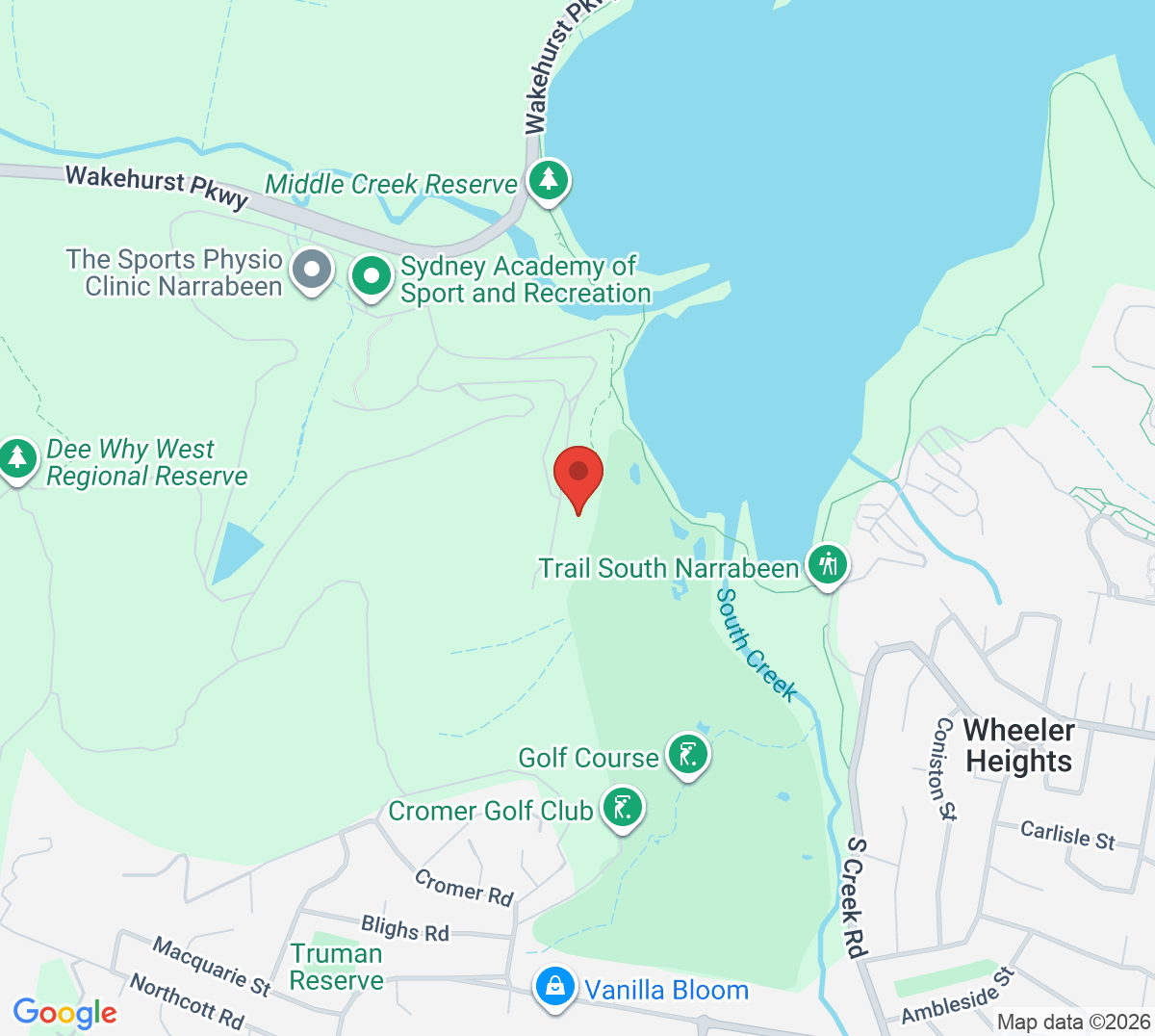 Map of Sydney Academy of Sport and Recreation