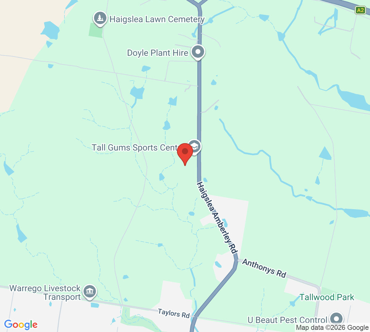 Map of Tall Gums Sports Centre