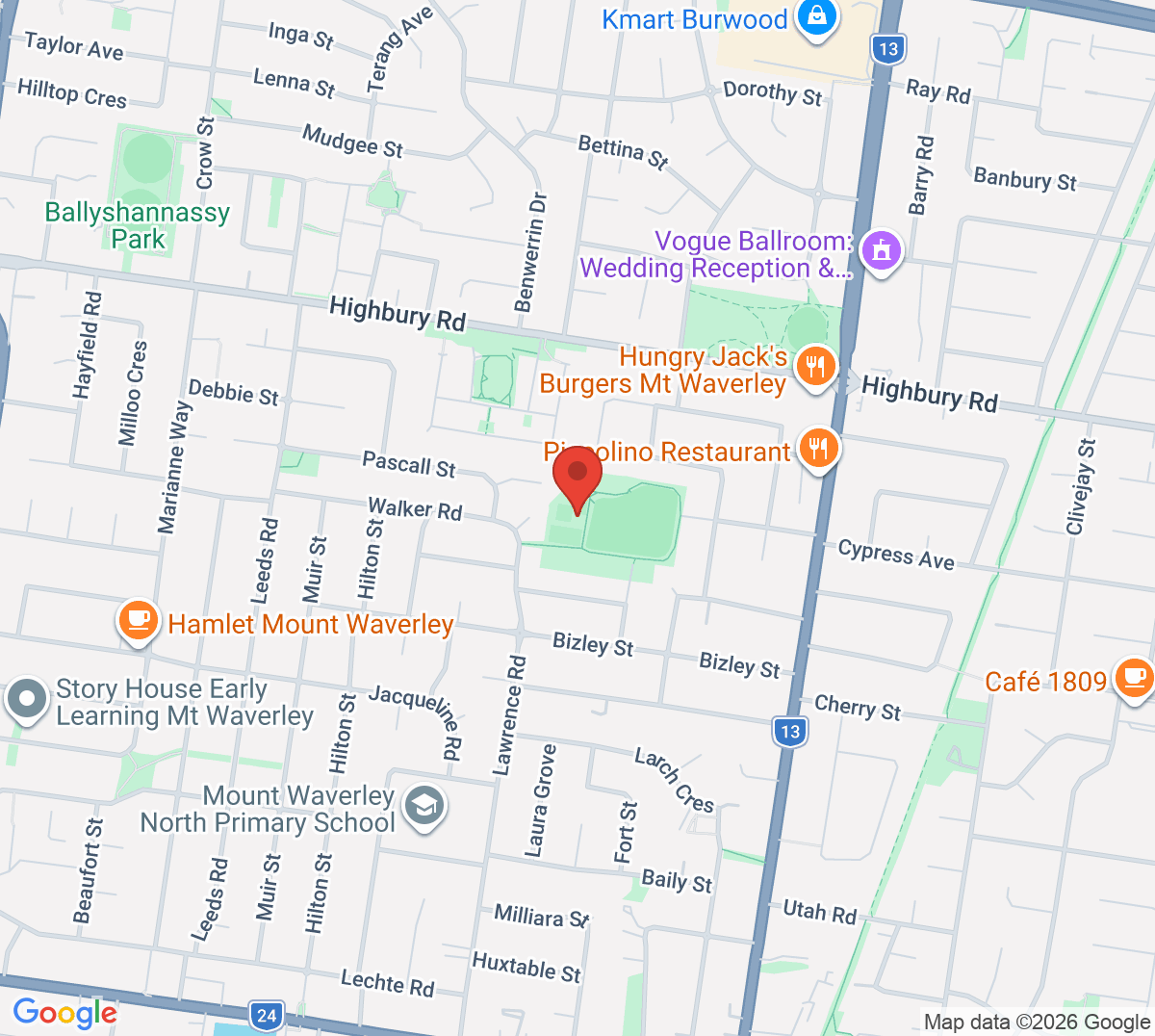 Map of Tally Ho Tennis Club