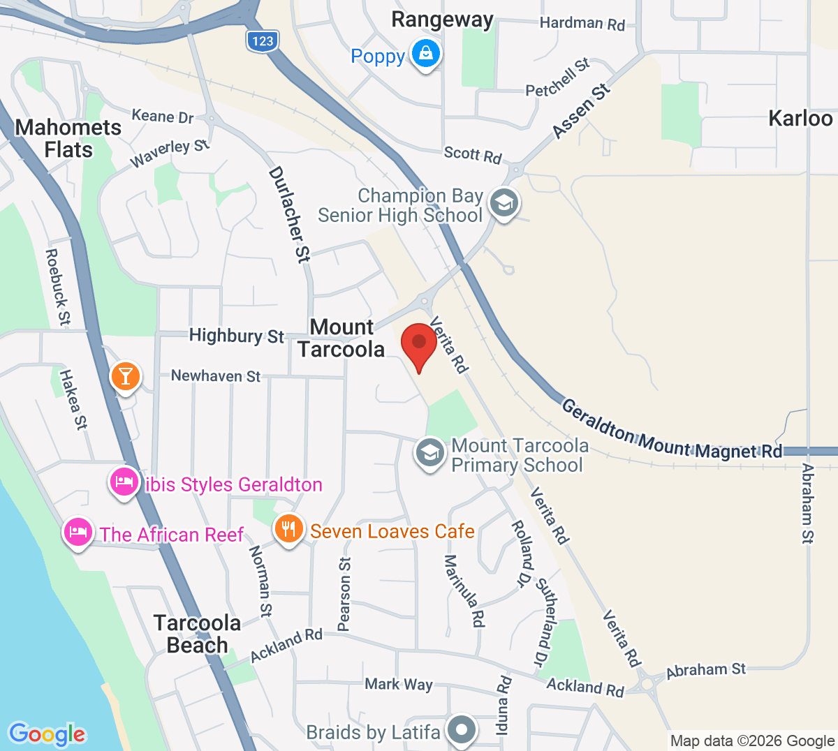 Map of Tarcoola Tennis Club