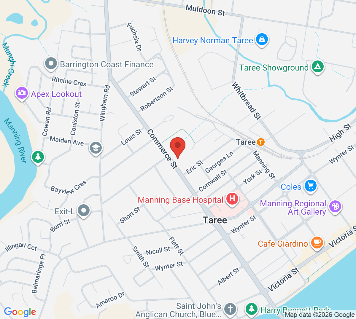 Map of Taree Tennis Centre