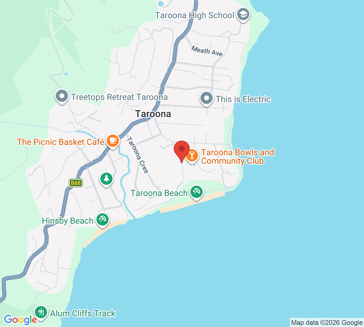 Map of Taroona Tennis Club