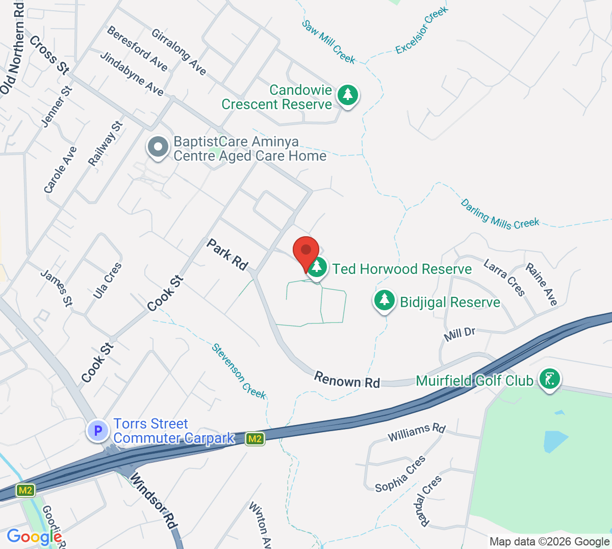 Map of Ted Horwood Reserve