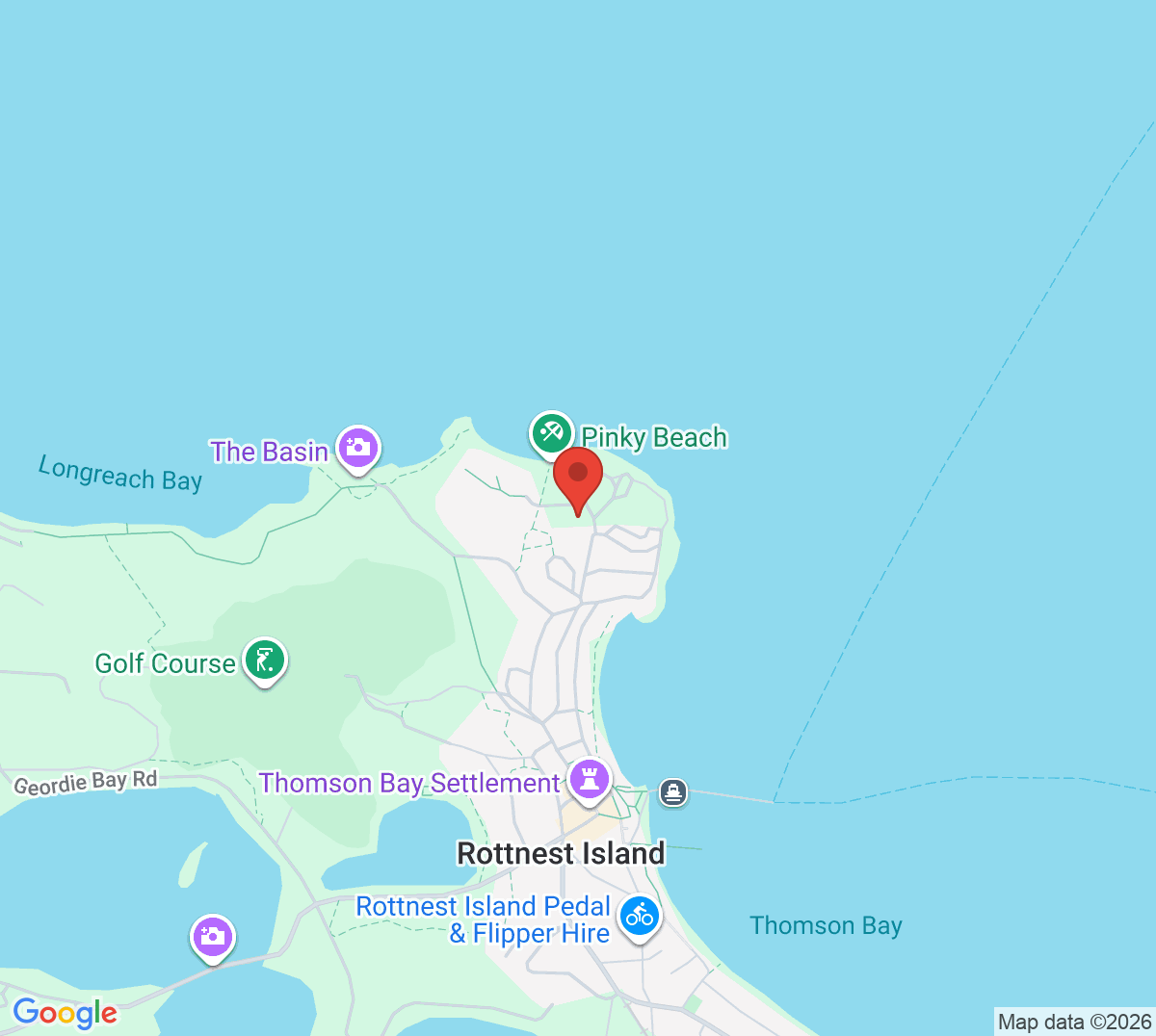 Map of Tennis Court Bathurst Rottnest Island