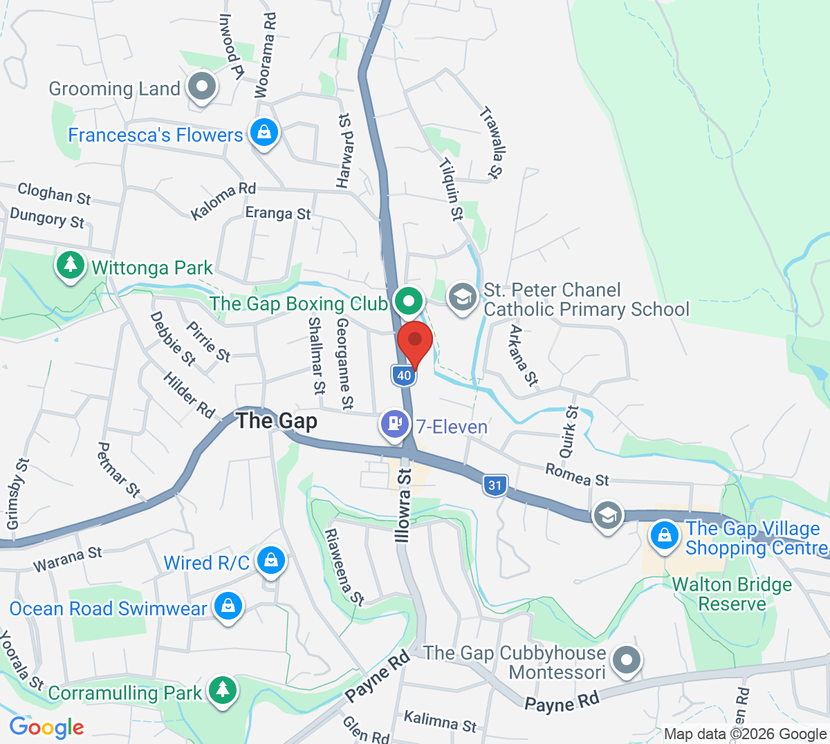 Map of The Gap State Primary School