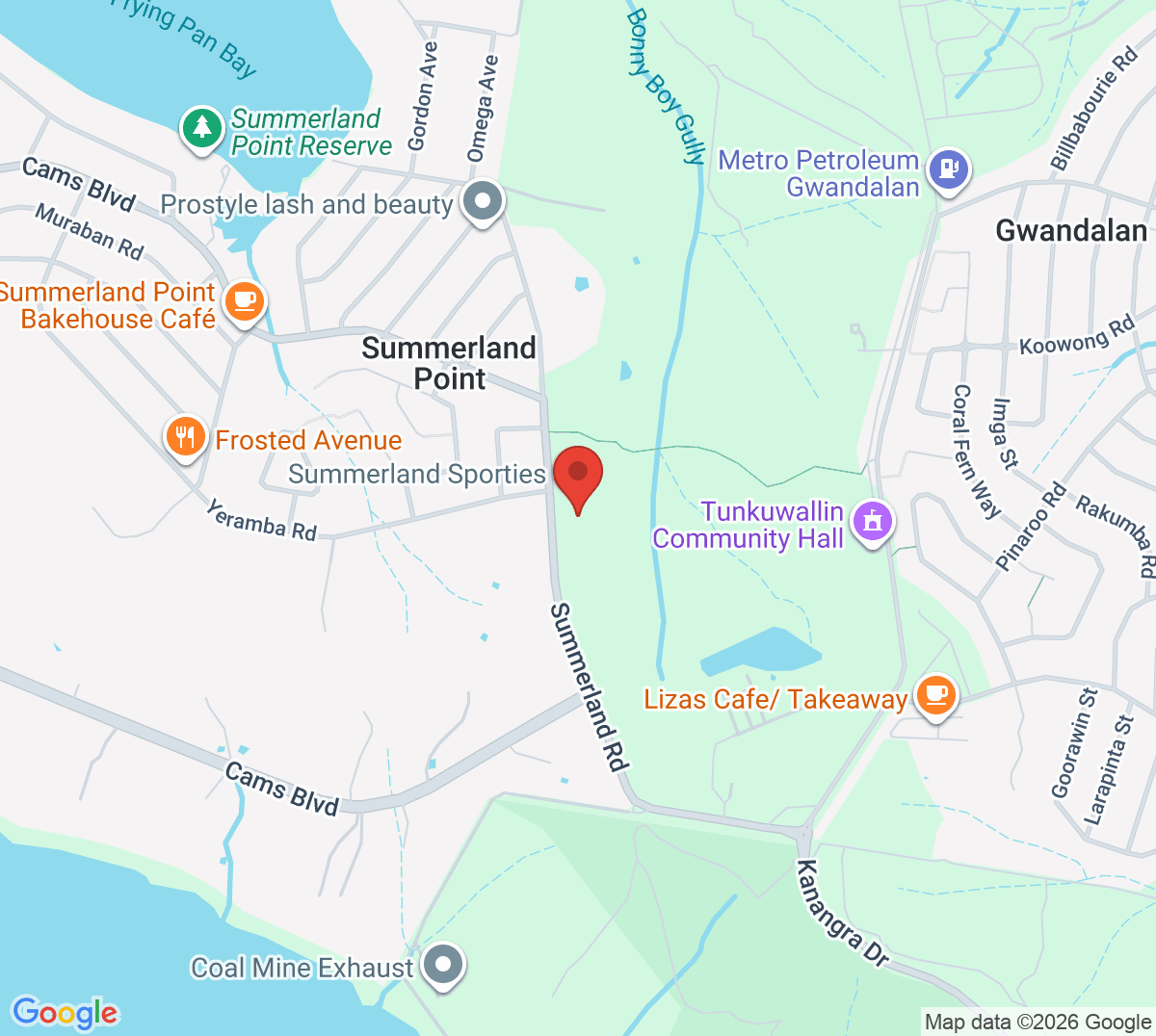 Map of Tunkuwallin Tennis & Sports Club (The Tenno)