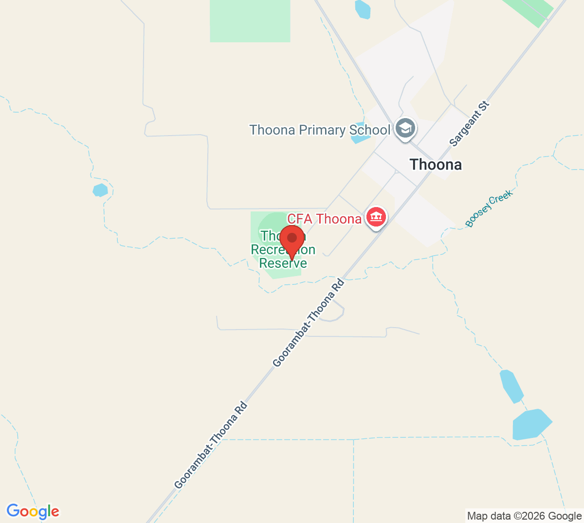 Map of Thoona Tennis club