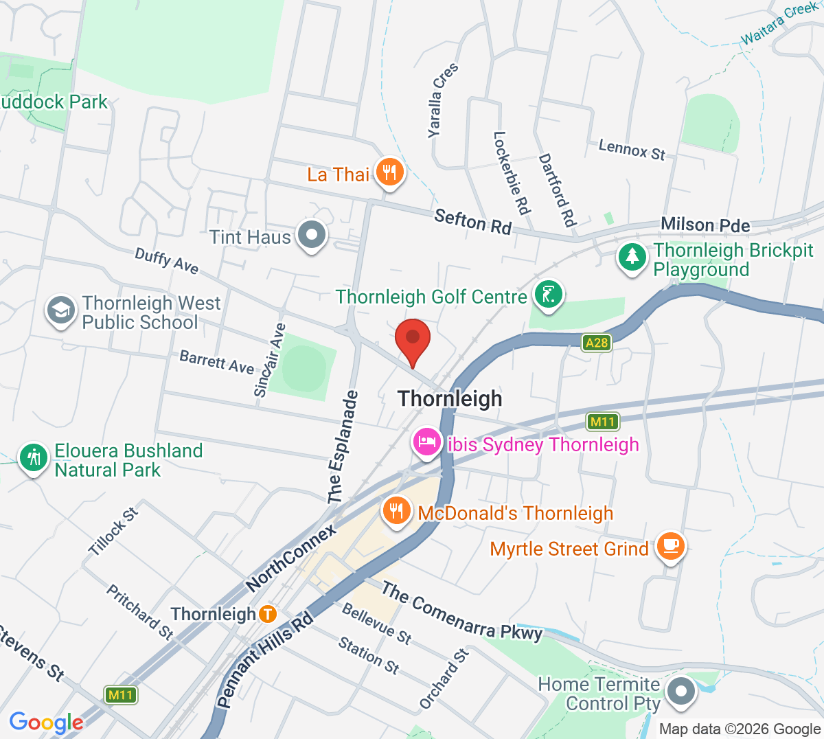 Map of Thornleigh Squash Centre