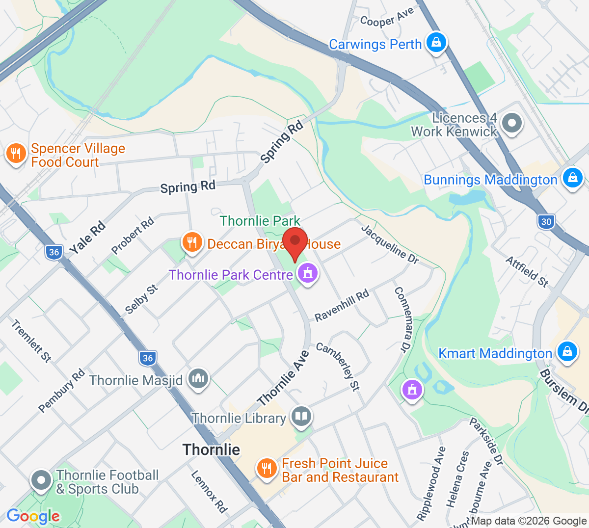 Map of Thornlie Tennis Club
