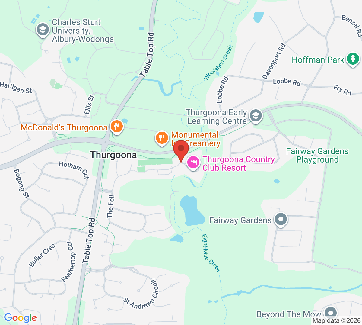 Map of Thurgoona Tennis Club