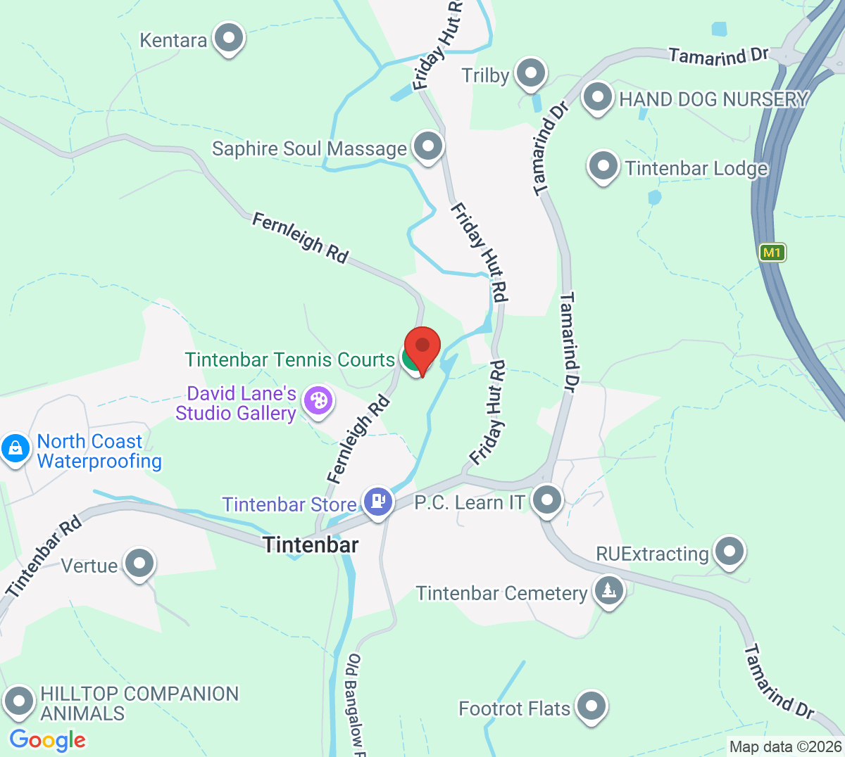 Map of Tintenbar Tennis Courts