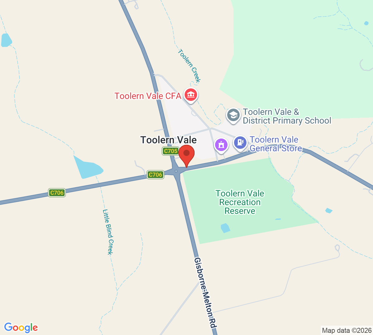 Map of Toolern Vale Tennis Club
