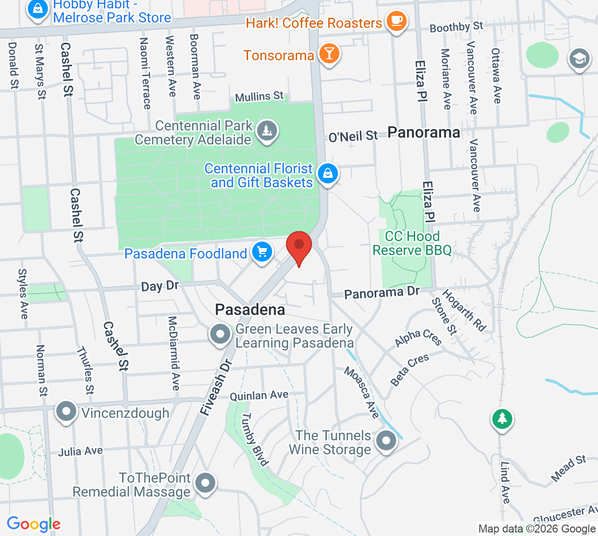 Map of Trinity Pasadena Tennis