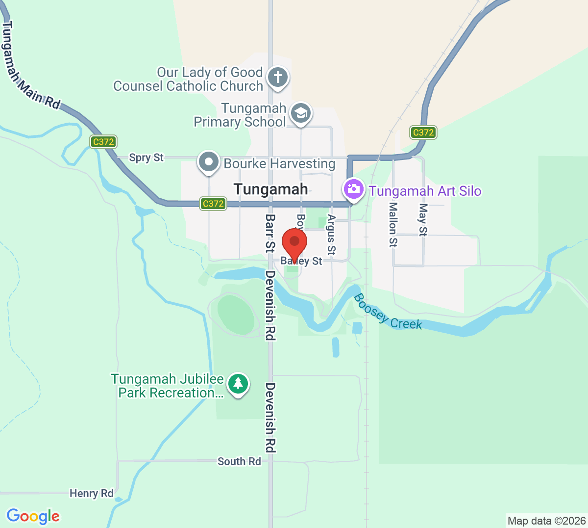 Map of Tungamah Tennis Club