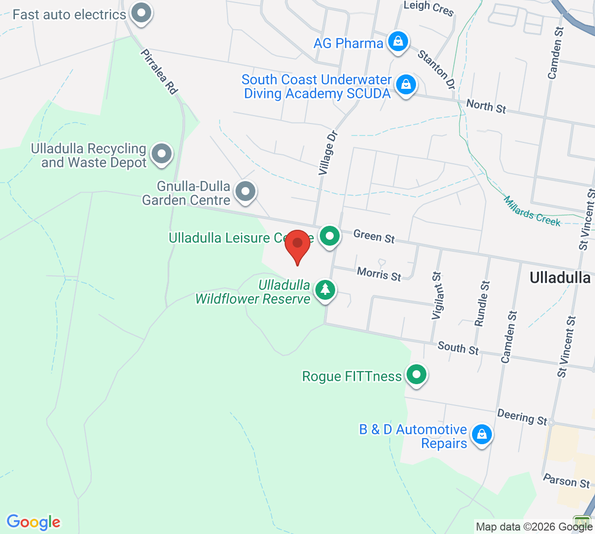 Map of Ulladulla Tennis (Milton Ulladulla District Tennis Association)