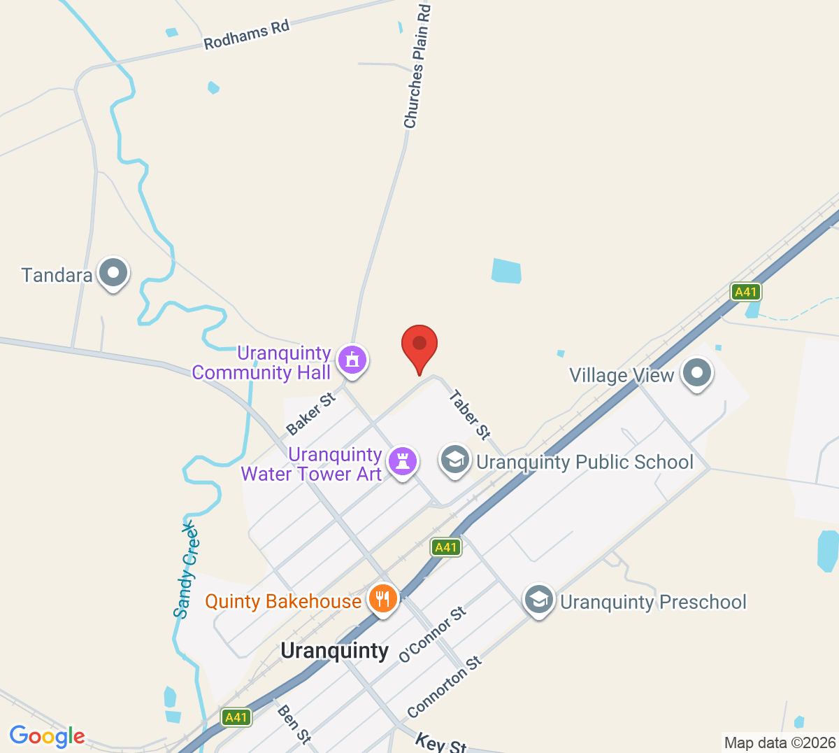 Map of Uranquinty Tennis Club