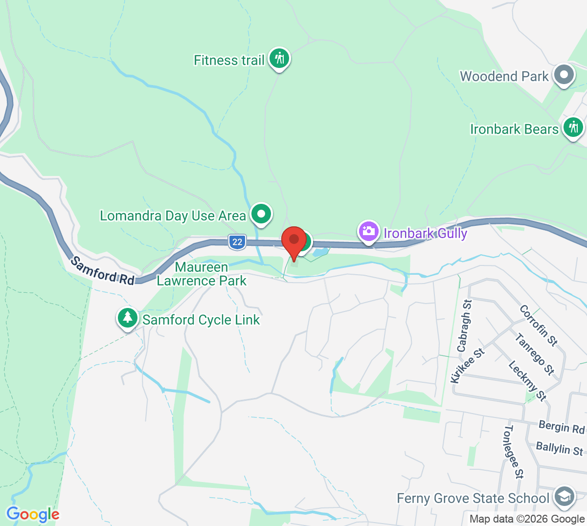 Map of Wahminda Park Tennis Courts