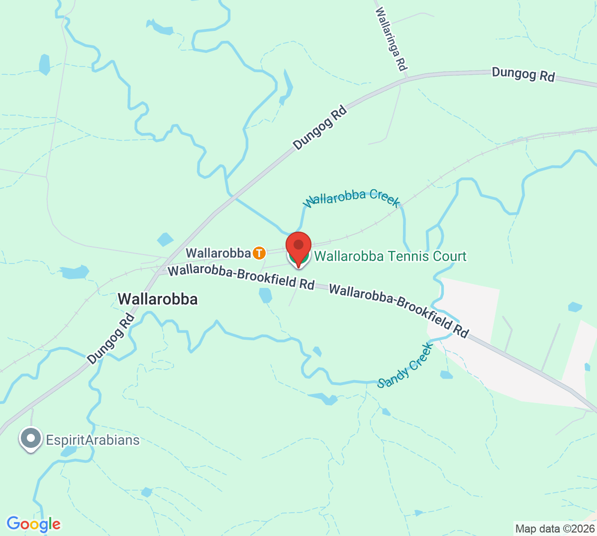 Map of Wallarobba Tennis Court