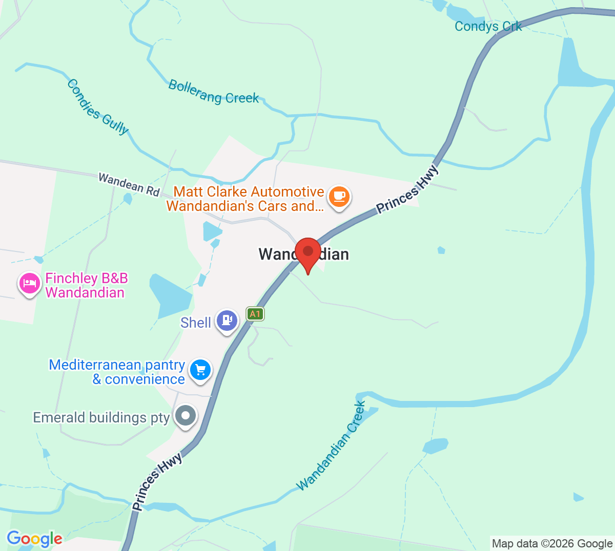 Map of Wandandian Tennis Court