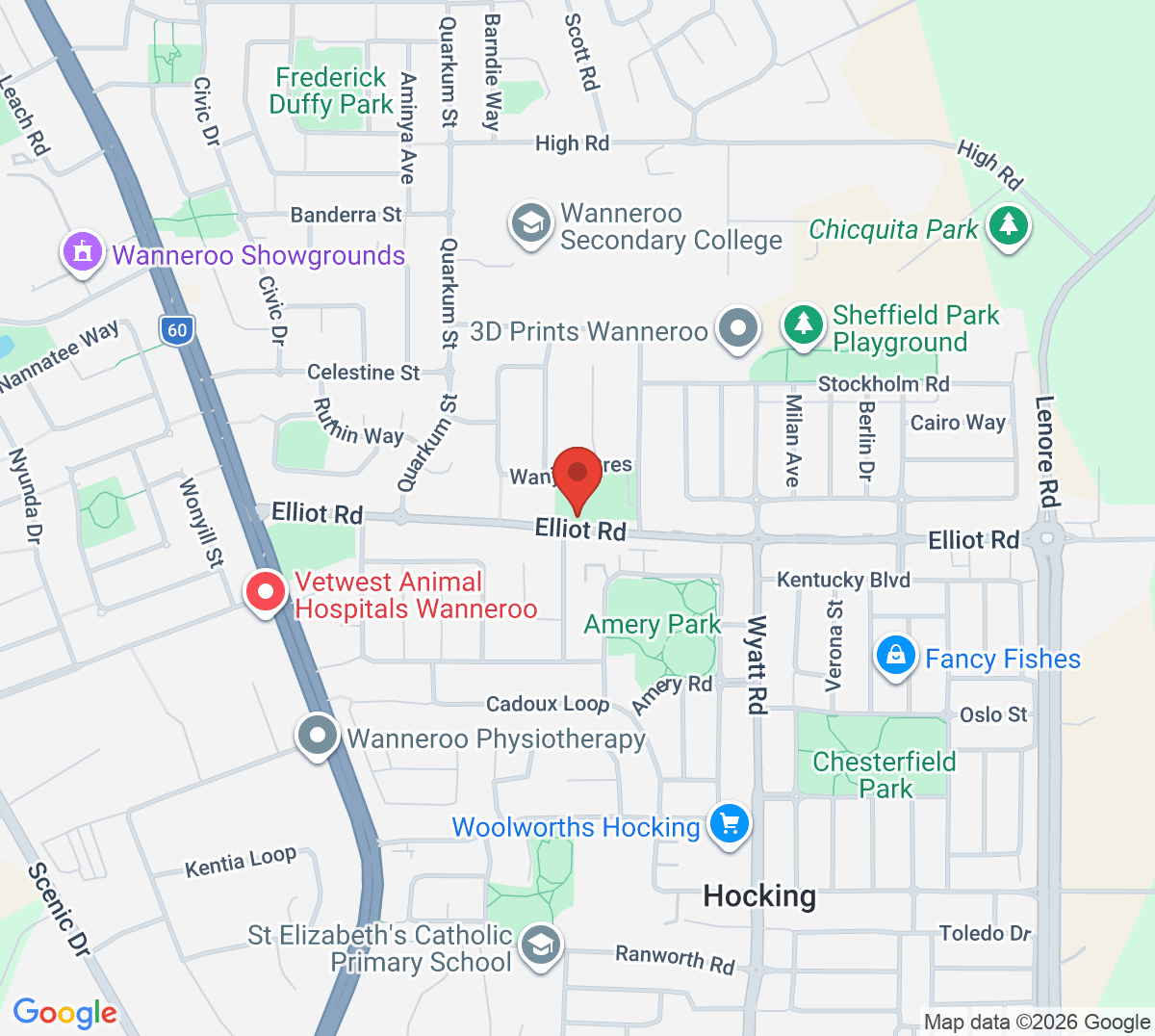 Map of Wanneroo Tennis Club