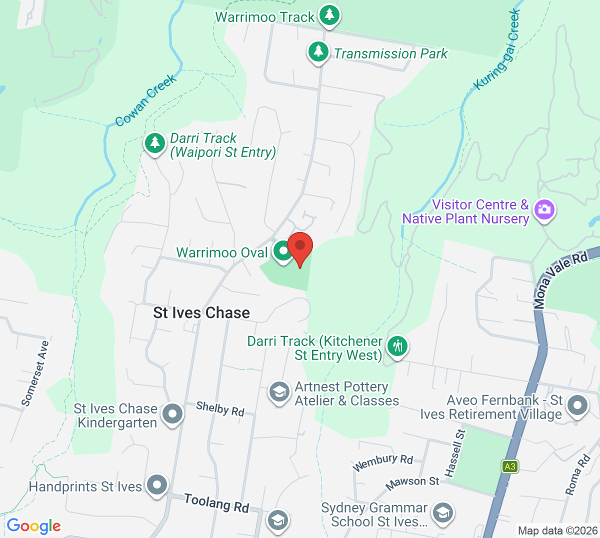 Map of Warrimoo Oval