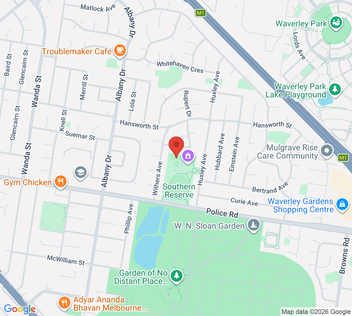 Map of Wellington Tennis Club