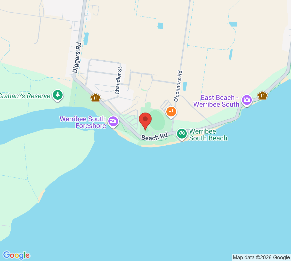 Map of Werribee South Tennis