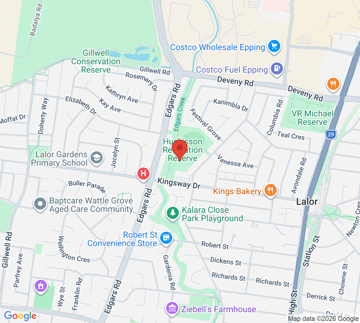 Map of West Lalor Tennis Club